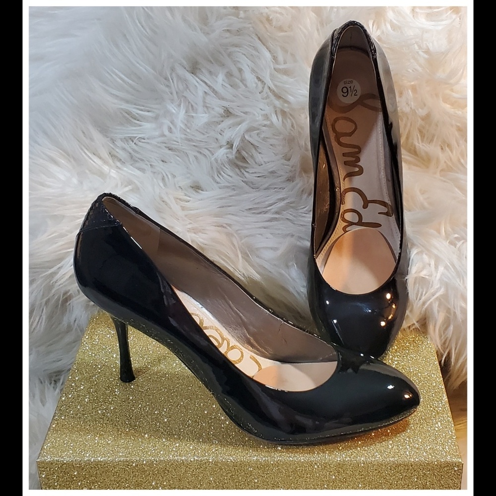 Sam Edelman Black Patton Leather Pumps - Sz 9.5